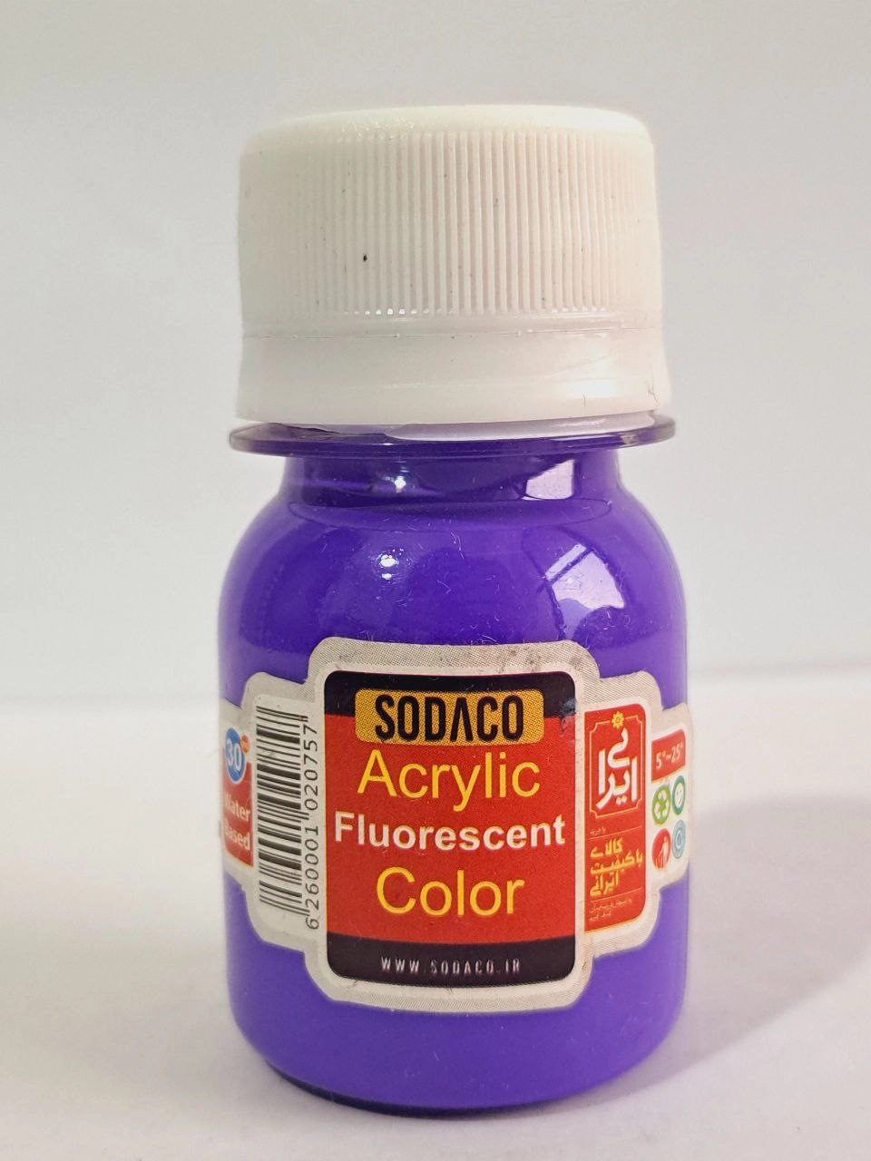 رنگ اکریلیک بنفش وینزور فلورسنت سوداکو 30میلی لیتر SODACO بلک لایت شب نما