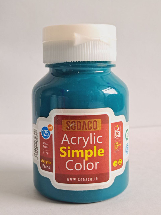 رنگ اکریلیک فیروزه ای مسجدی ساده سوداکو simple حجم ۱۲۵میل