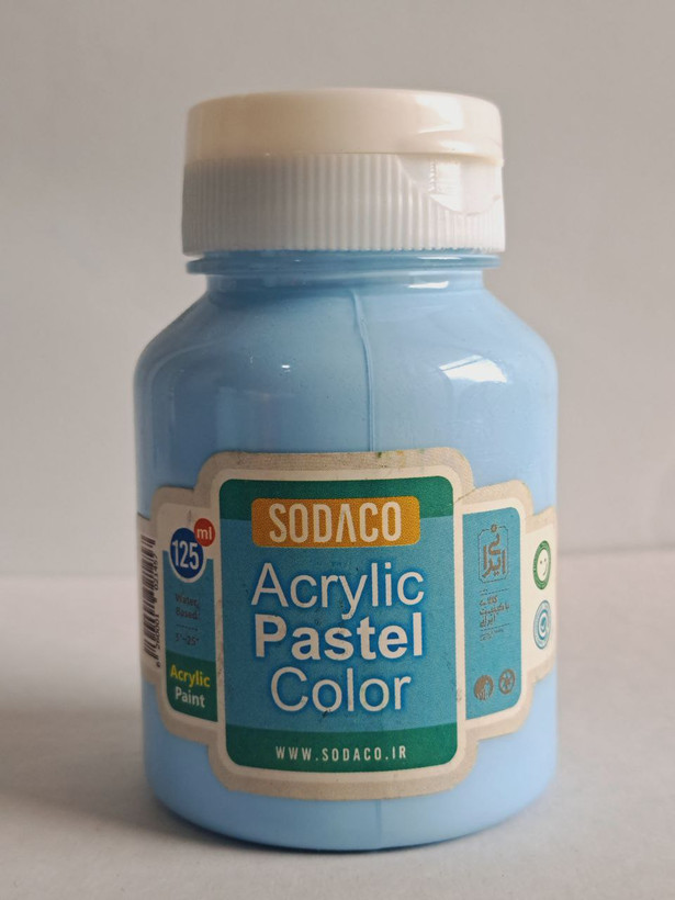 رنگ اکریلیک آبی روشن پاستلی سوداکو simple حجم ۱۲۵میل