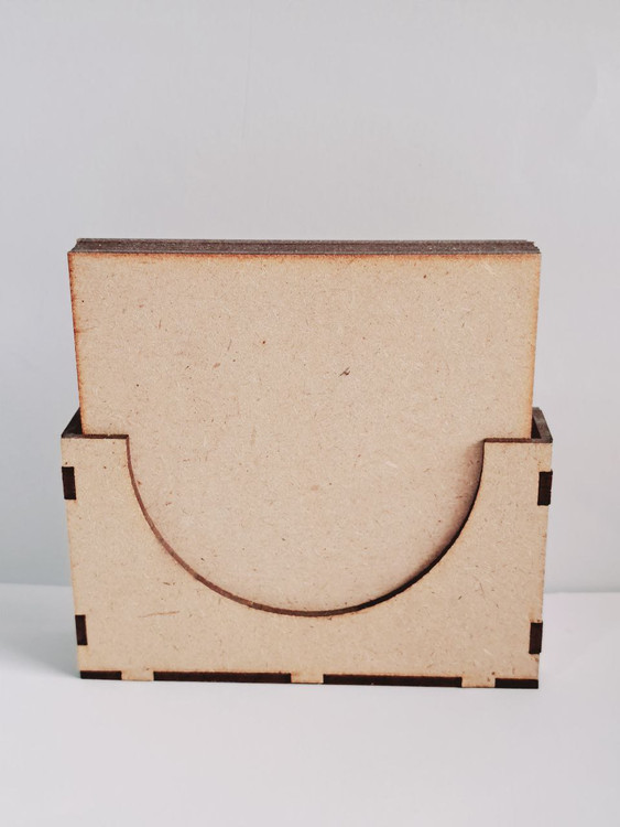 زیر لیوانی چوبی خام مربع و استند زیرلیوانی(بیس چوبی) ۱۰سانتی متر