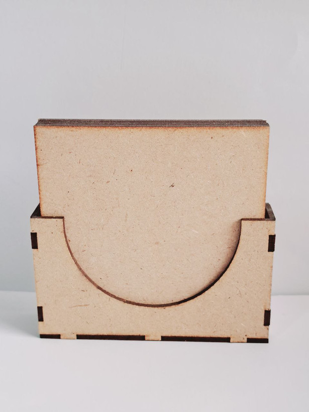 زیر لیوانی چوبی خام مربع و استند زیرلیوانی(بیس چوبی) ۱۰سانتی متر