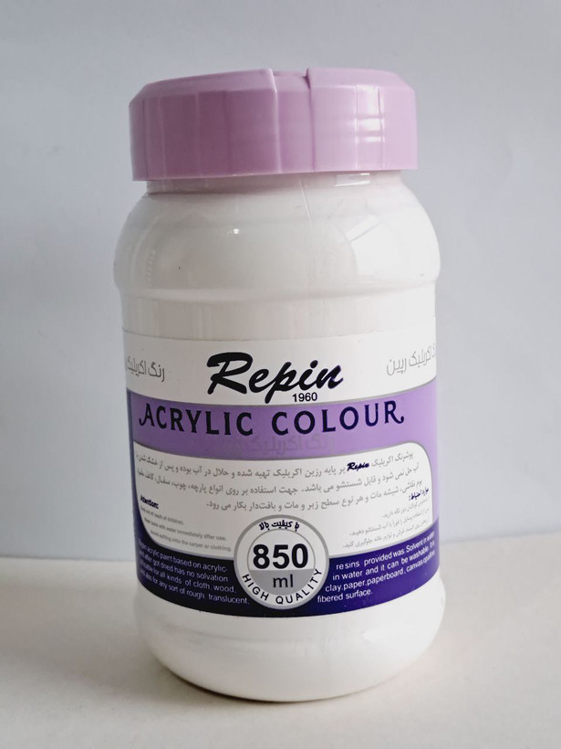رنگ اکریلیک سفید رپین ۸۵۰ میل