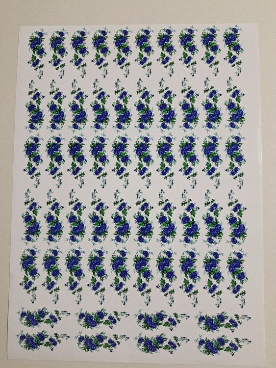 ترانسفر گل آبی (ترانسفر سرد)سایز A3