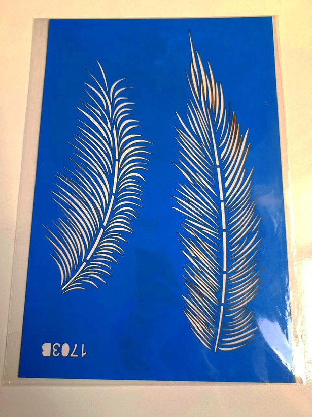 شابلون استنسیل پر طاووس کد 1703 سایز 30*20 (شابلون نقاشی)