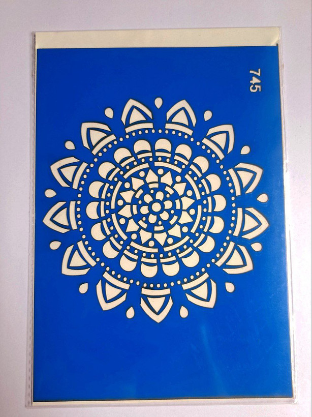 شابلون استنسیل کد 745 طرح ماندالا سایز 20*14 (شابلون نقاشی دکوراتیو)