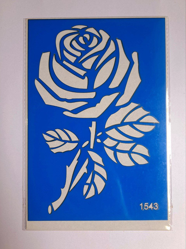 شابلون استنسیل کد 1543 طرح گل رز سایز 20در14 (شابلون نقاشی دکوراتیو)