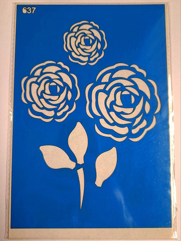 شابلون استنسیل کد 637 طرح گل و گلبرگ سایز 20در14 (شابلون نقاشی دکوراتیو)