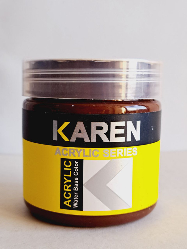 رنگ اکریلیک قهوه ای کارن 250میل (رنگ هنری کارن)