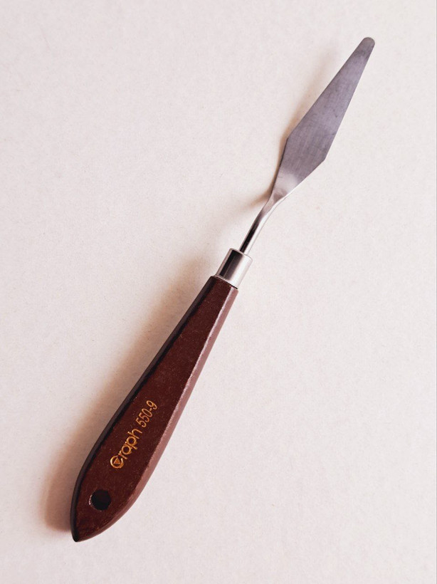 کاردک نقاشی گراف فلزی دسته چوبی سایز 9