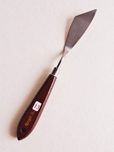 کاردک نقاشی گراف فلزی دسته چوبی سایز 13