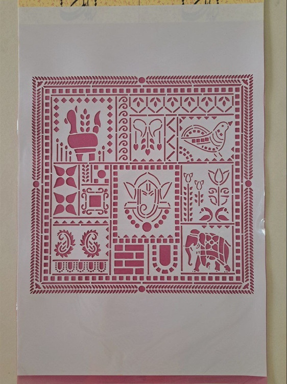 شابلون لیپان آرت طرح نقش و نگار کهن سایز ۶۰ * ۴۰