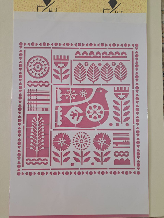 شابلون لیپان آرت طرح پرنده سایز ۶۰ * ۴۰