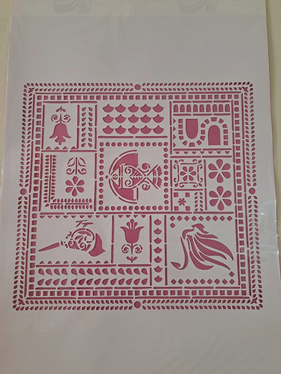 شابلون لیپان آرت طرح ماهی سایز ۶۰ * ۴۰