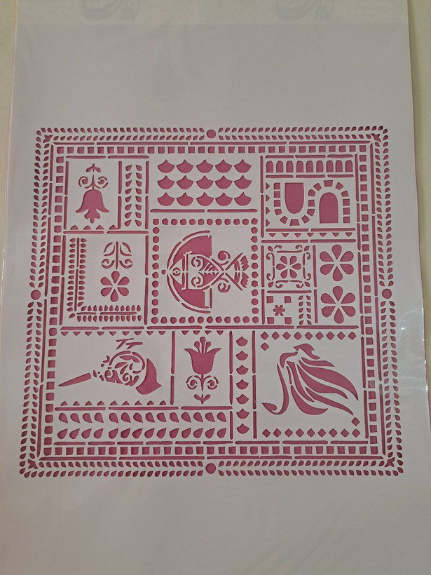 شابلون لیپان آرت طرح ماهی سایز ۶۰ * ۴۰