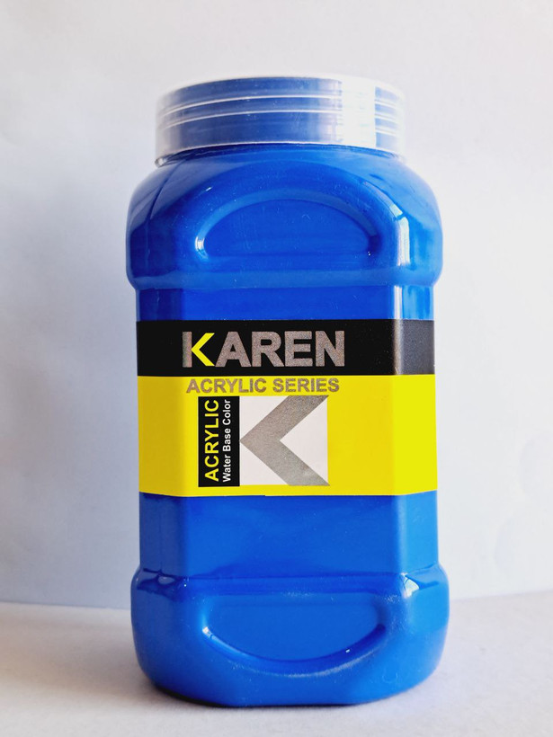 رنگ اکریلیک کارن آبی حجم یک کیلوگرم (رنگ هنری کارن)