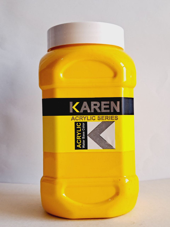 رنگ اکریلیک کارن زرد حجم یک کیلوگرم (رنگ هنری کارن)